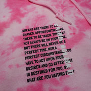 IF NOT NOW, WHEN? SCRIPT PINK CLOUDS HOODIE